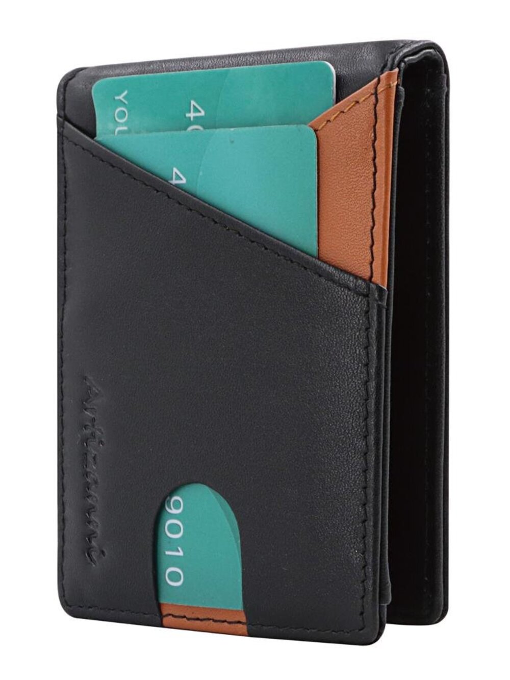 Front Pocket Wallet with Money Clip- RFID Blocking Minimalist Bifold Crazy Horse